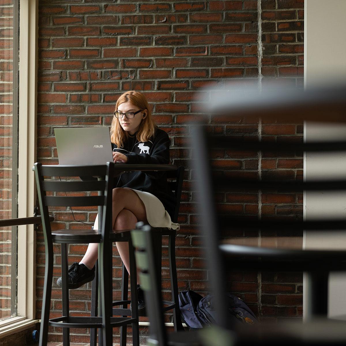 student on a laptop