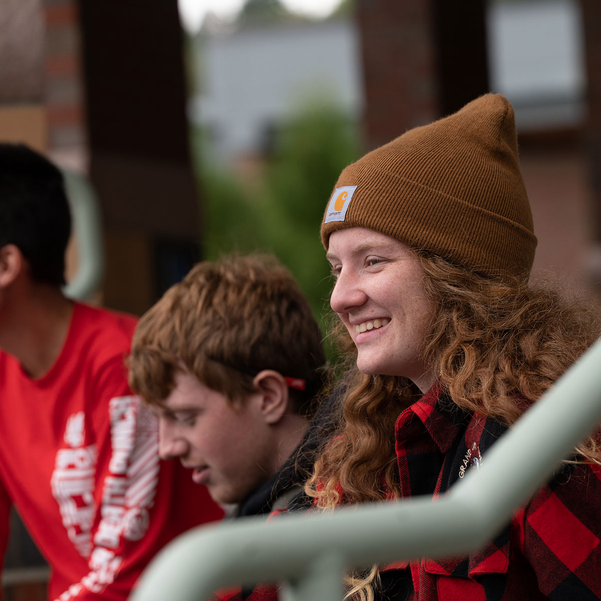 WCCC students sitting outside