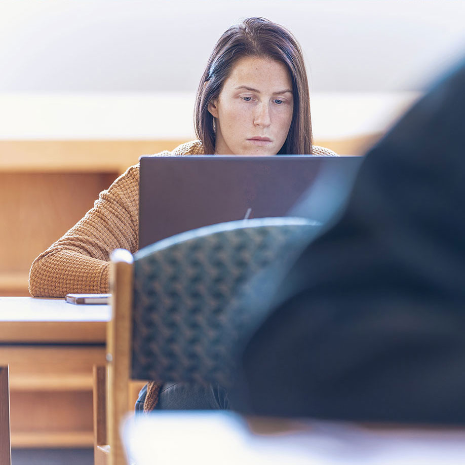 KVCC Student at computer