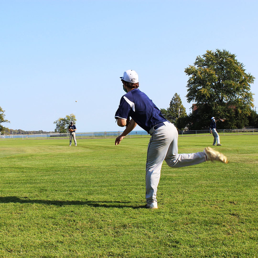 Baseball players on the field